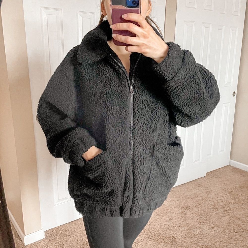 I.Am.Gia Teddy Coat Oversized Black S